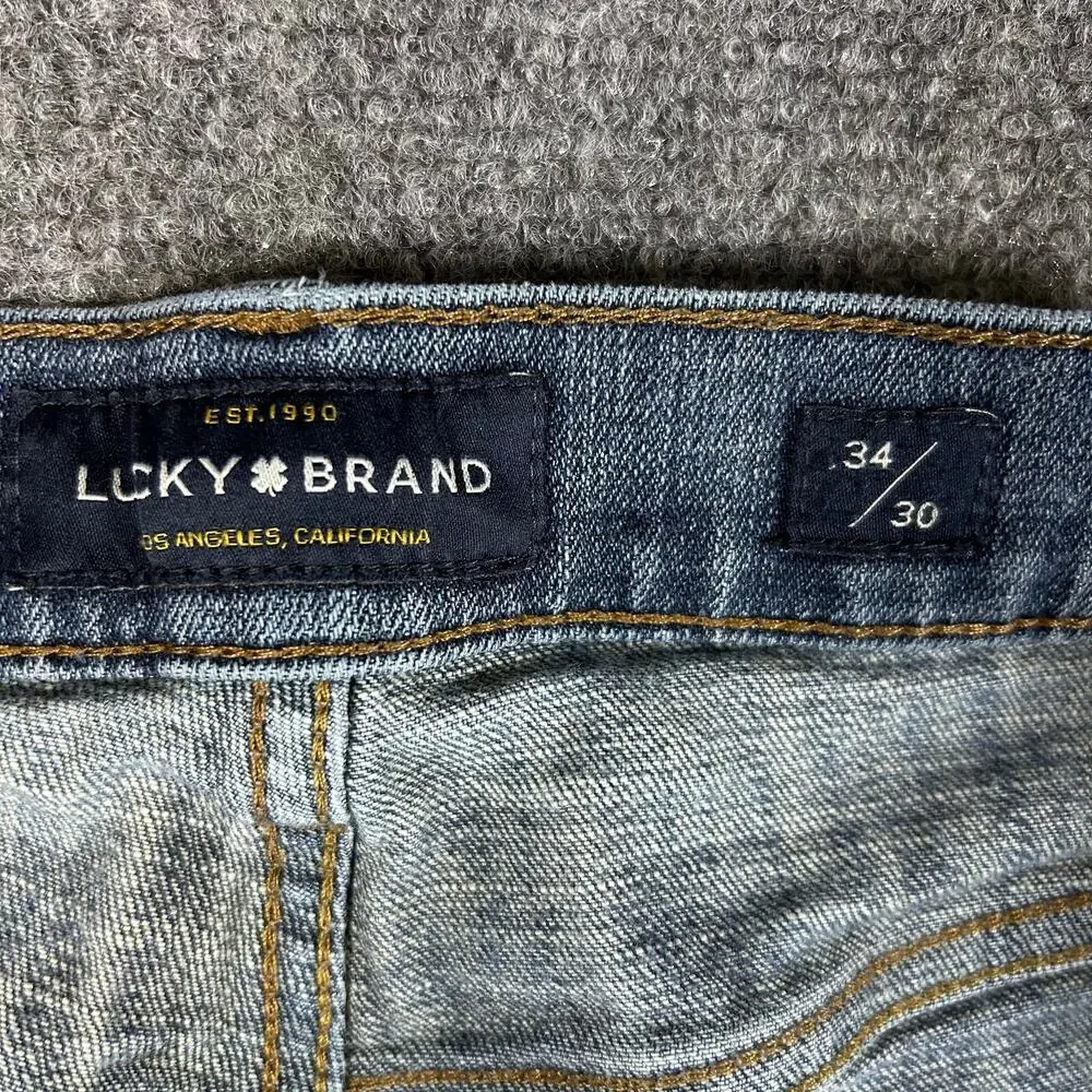 Lucky Brand 221 Straight Jeans Men's 34x30 Blue Cotton Blend‎ Denim Pants *Flow